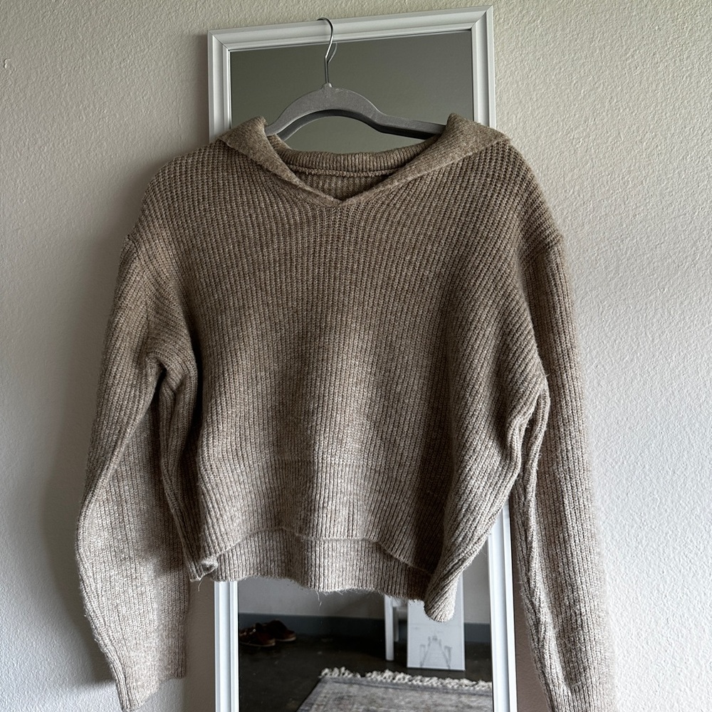 Shawl knit sweater